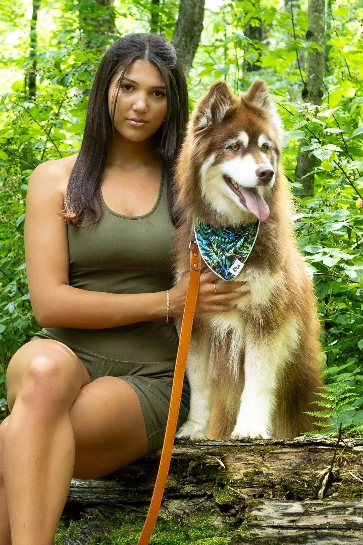 Magical Fern Forest Dog Bandana & Matching Keychain Aria the Fox