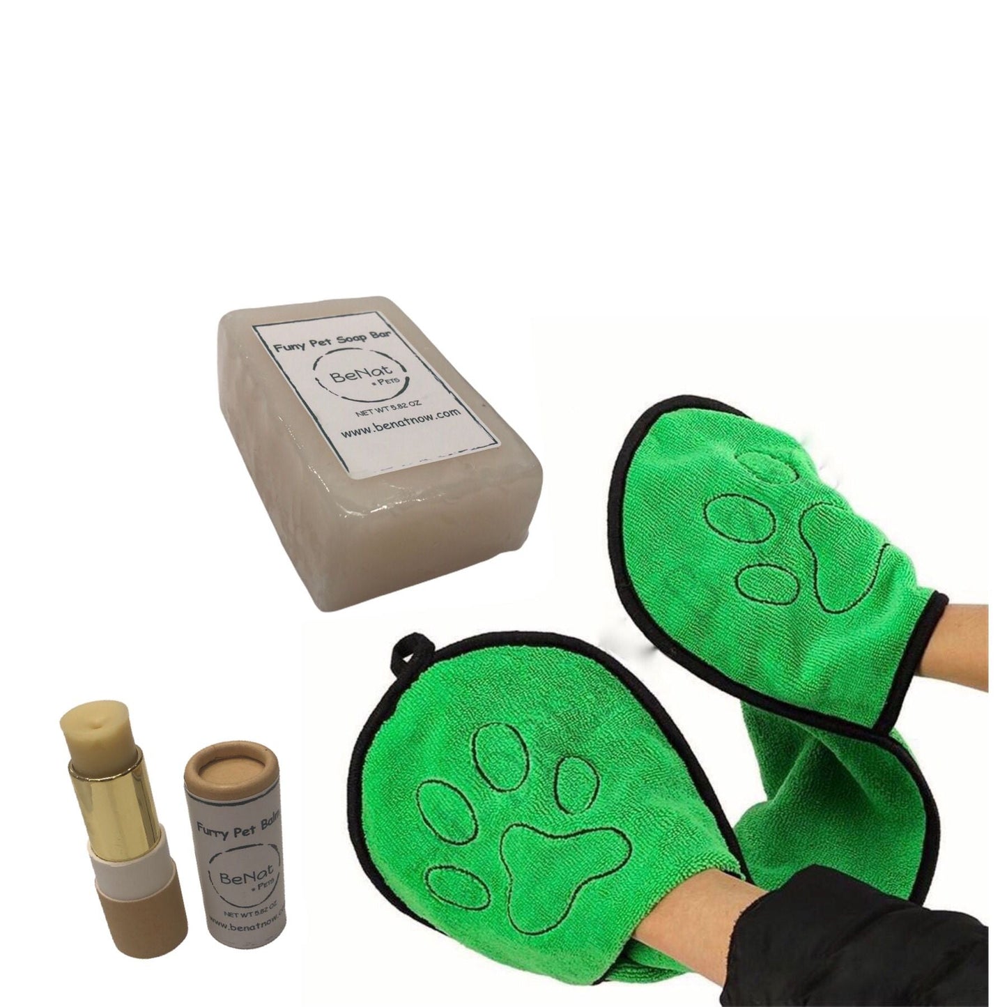 BeNat Pets. 3-Pack Pet Grooming Bundle. WooF WooF MeoW MeoW