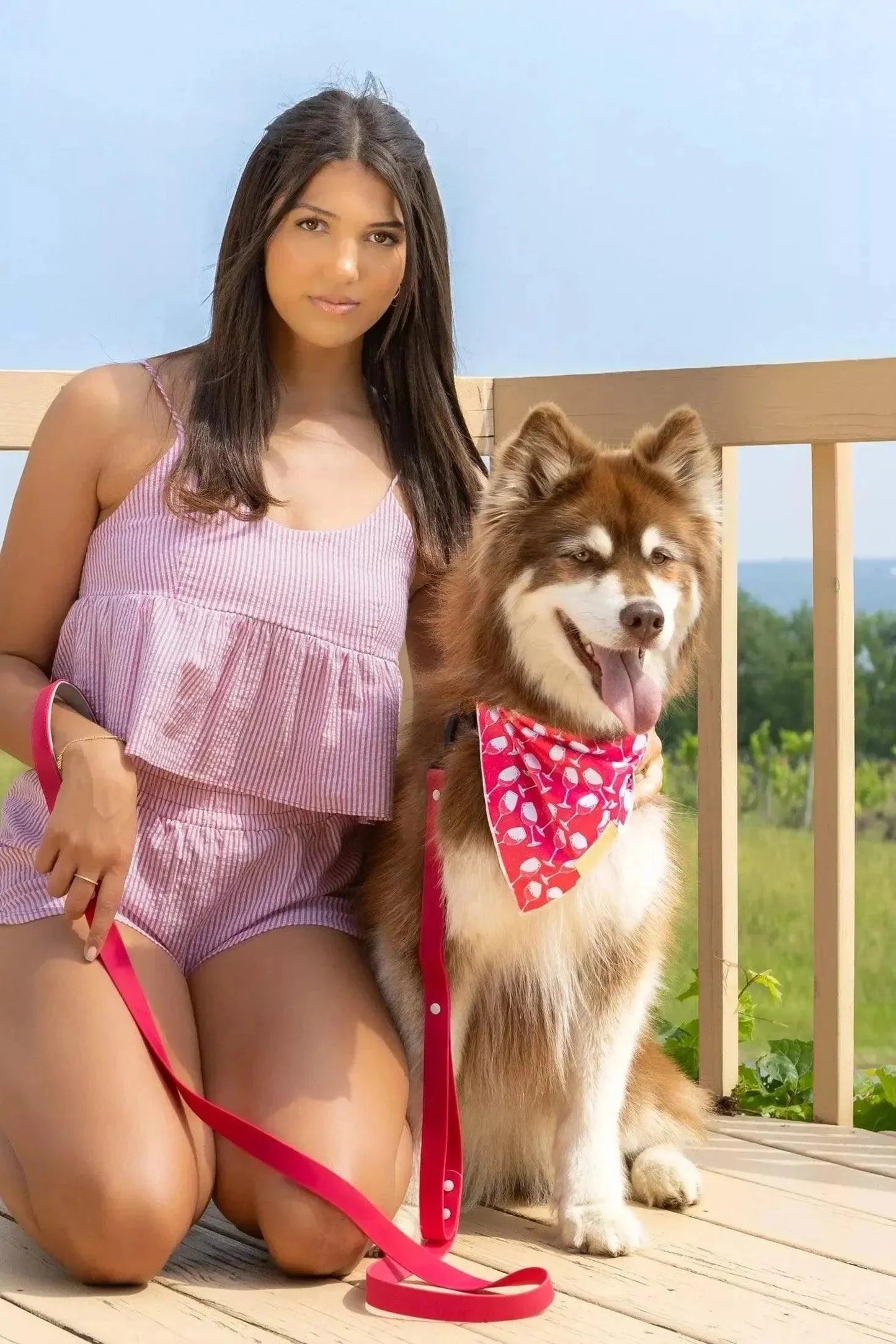 Red Mountain Syrah Dog Bandana & Matching Keychain Aria the Fox