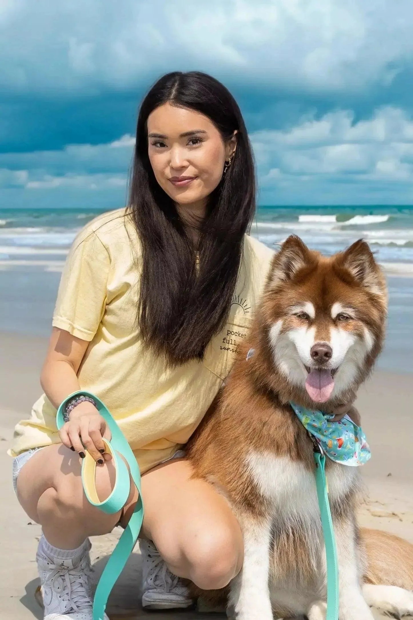 Seaside Sips Dog Bandana & Matching Keychain Aria the Fox