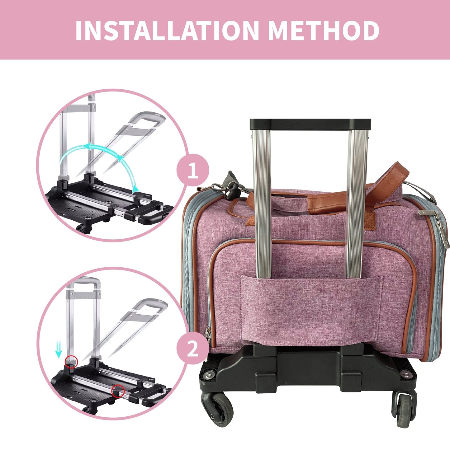 Mr. Peanut's Pet Carrier/Luggage Bag Spinner Wheelbase Luggage Cart Mr. Peanut's Pet Carriers