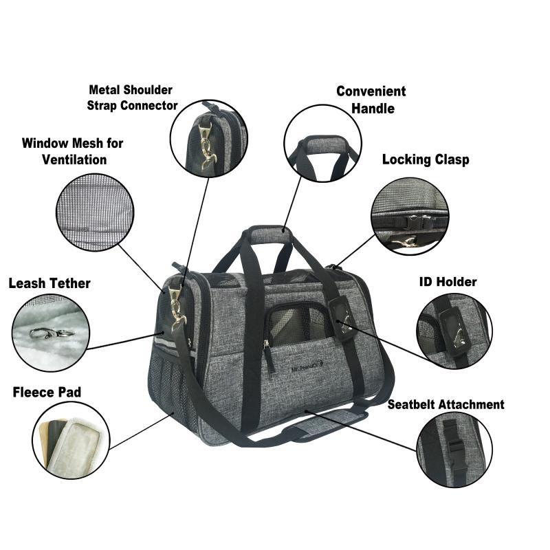 Mr. Peanut's Copper Series Airline Compliant Pet Carrier, Tall Profile Soft Sided Luxury Travel Tote Mr. Peanut's Pet Carriers