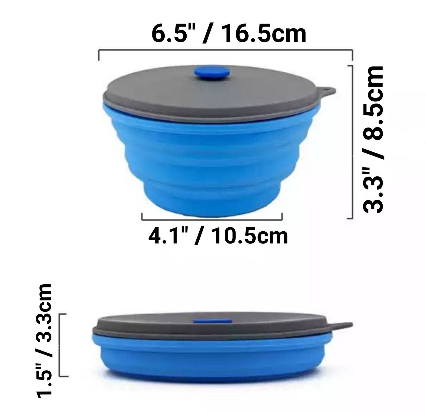 Mr. Peanut's 30oz Collapsible Silicone Camping Bowl with Lid & Foldable Fork Mr. Peanut's Pet Carriers