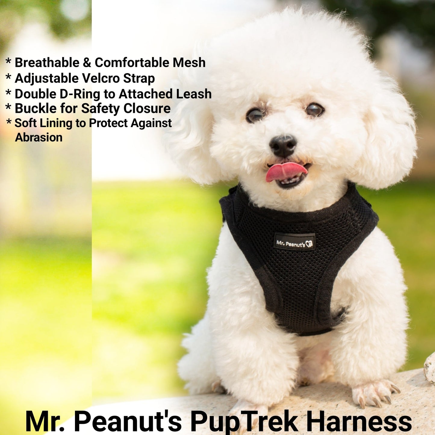 Mr. Peanut's PupTrek Harness and Leash Set, Small Dog/Cat Soft Mesh Step In Harness Vest Mr. Peanut's Pet Carriers