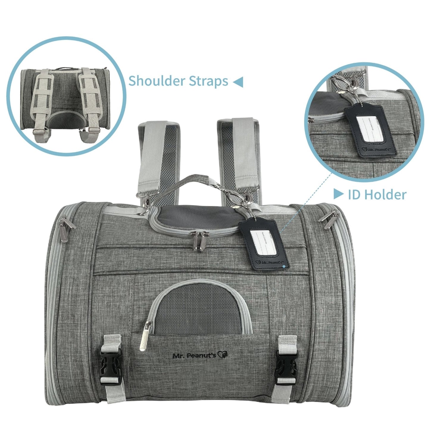 Mr. Peanut's Monterey Series Airline Compliant Horizontal Backpack Pet Carrier Mr. Peanut's Pet Carriers