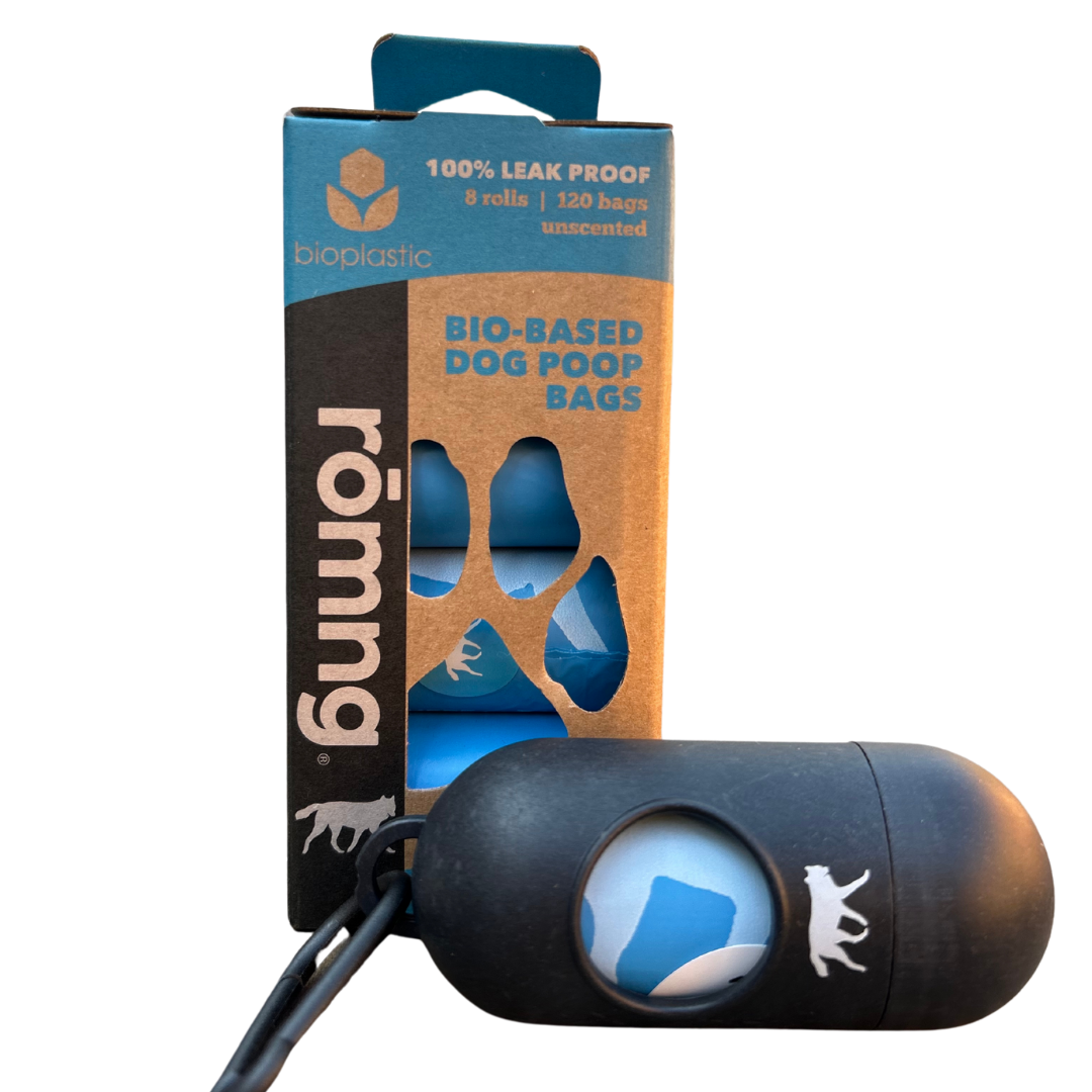 Bio-based Dog Poop Bags with Bamboo Dispenser rōmng
