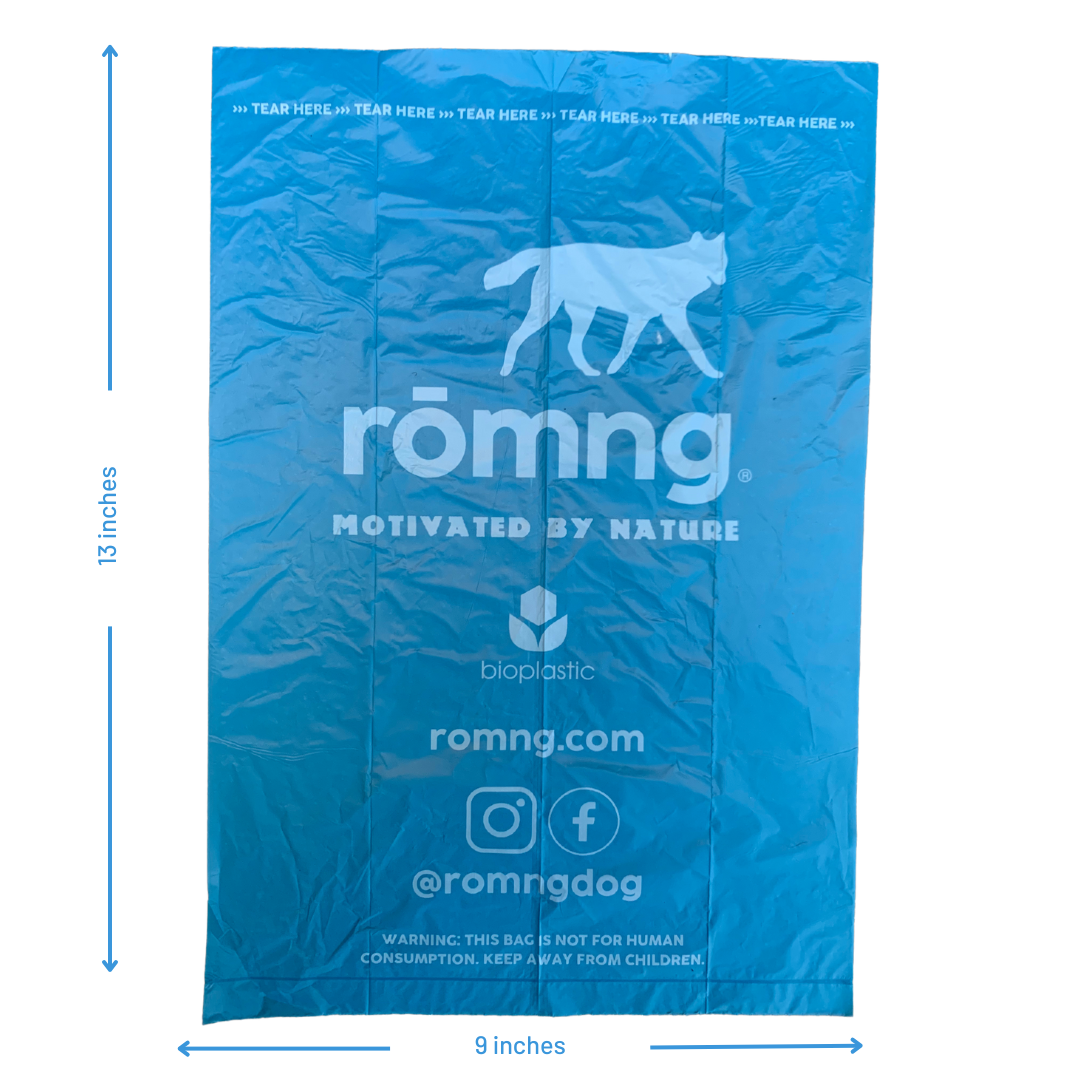 Bio-based Dog Poop Bags with Bamboo Dispenser rōmng