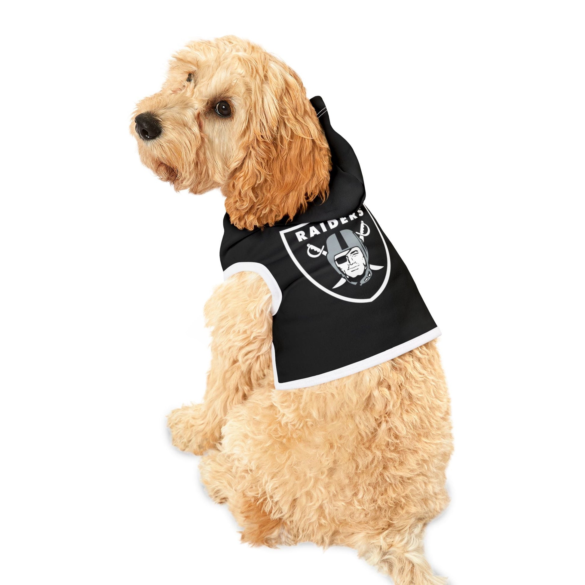 Raiders Pet Hoodie for Sports Fans, Cozy Pet Apparel, Dog & Cat Wear, NFL Team Merchandise, Perfect for Game Days Printify
