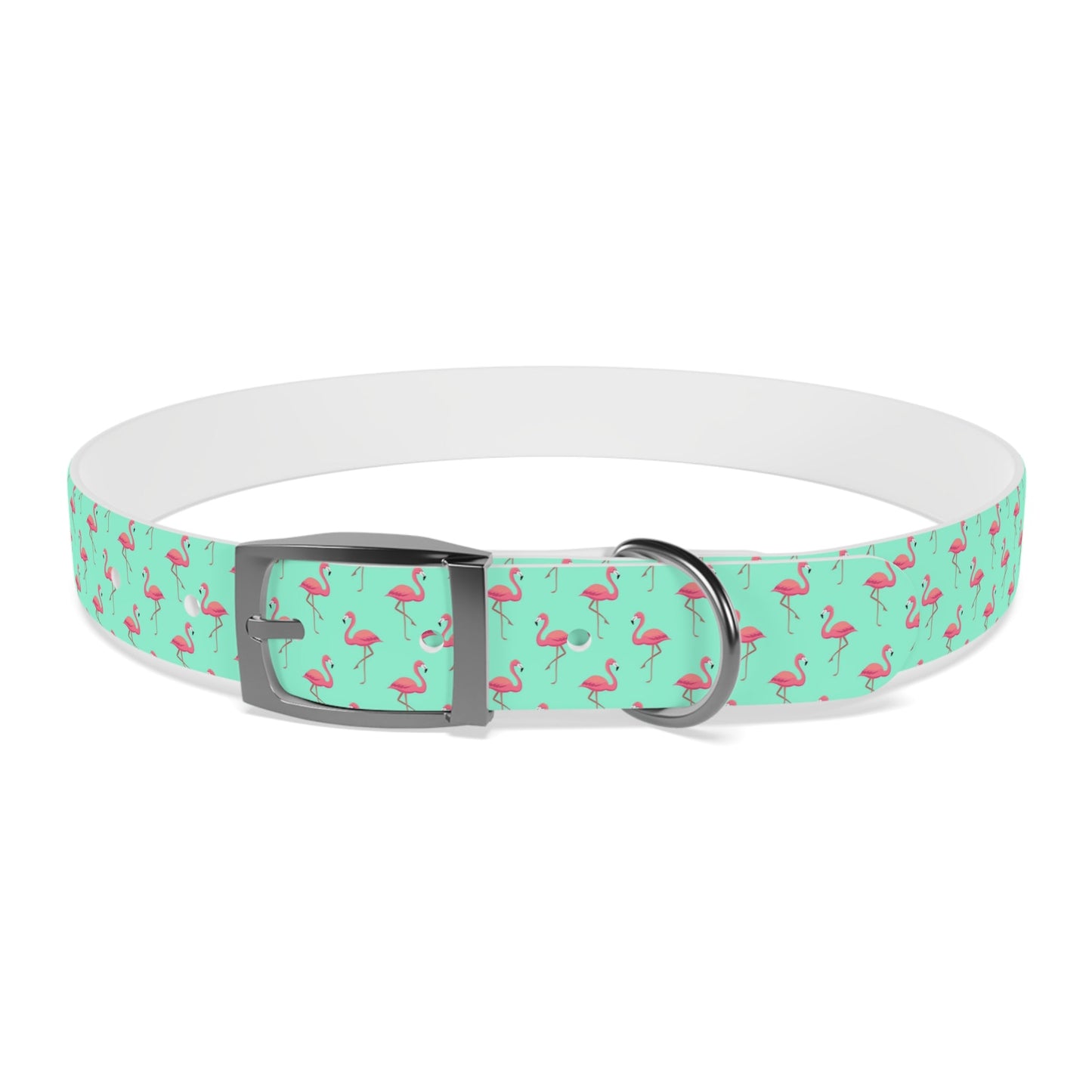 Flamingo Pattern Dog Collar, Stylish Pet Accessory, Summer Dog Gear, Perfect Gift for Dog Lovers, Adjustable Pet Collar, Tropical Dog Printify