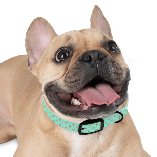 Flamingo Pattern Dog Collar, Stylish Pet Accessory, Summer Dog Gear, Perfect Gift for Dog Lovers, Adjustable Pet Collar, Tropical Dog Printify