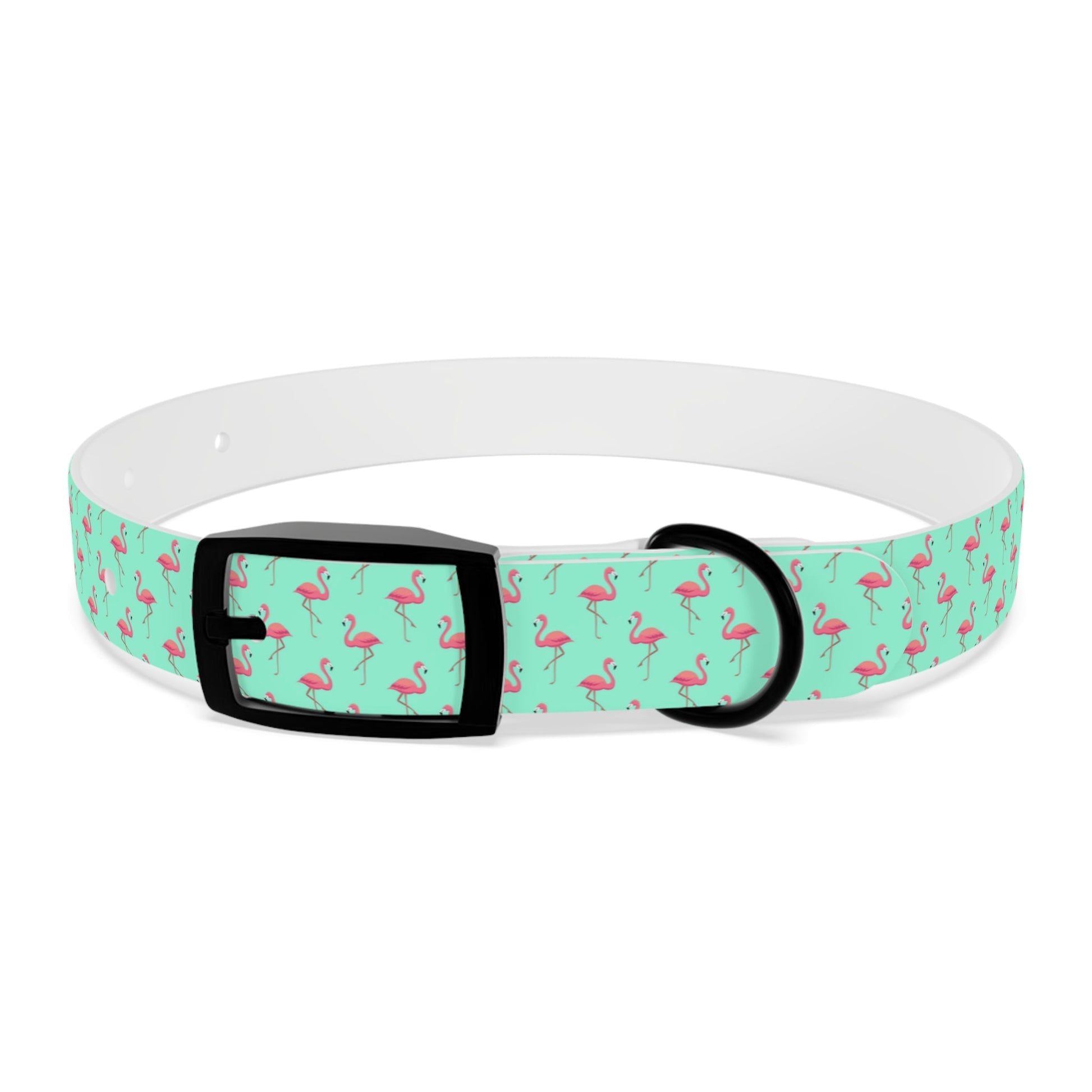 Flamingo Pattern Dog Collar, Stylish Pet Accessory, Summer Dog Gear, Perfect Gift for Dog Lovers, Adjustable Pet Collar, Tropical Dog Printify