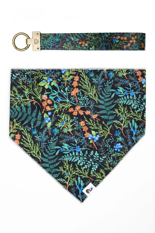 Magical Fern Forest Dog Bandana & Matching Keychain Aria the Fox