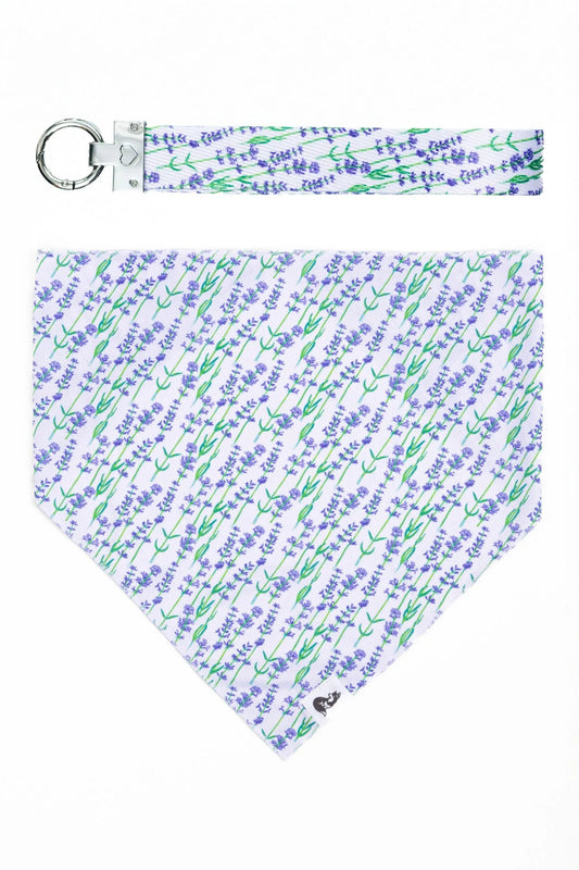 Lavender Blooms Dog Bandana & Matching Keychain Aria the Fox