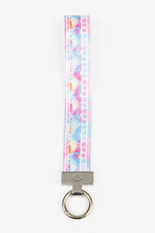 Pink and Blue Wristlet Keychain Aria the Fox