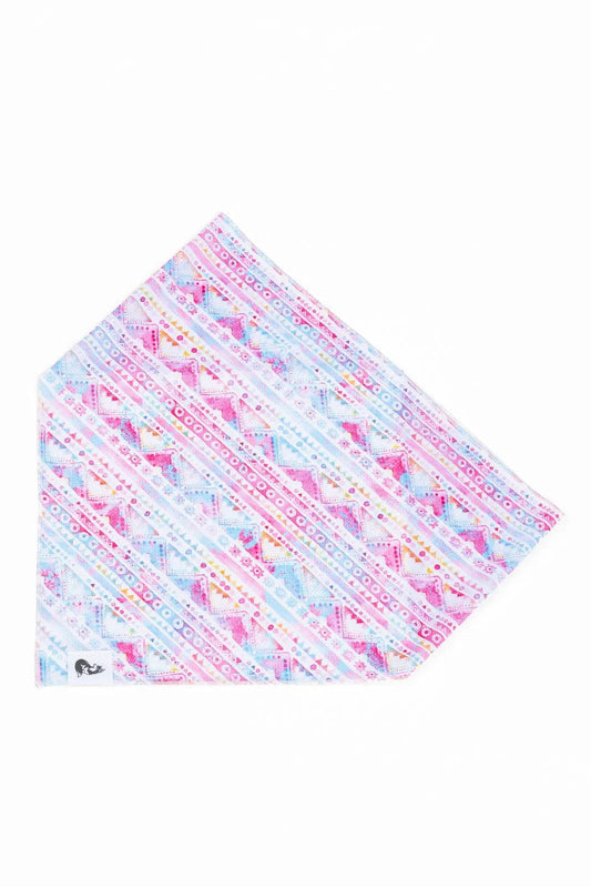 Pink and Blue Tribal Dog Bandana Aria the Fox