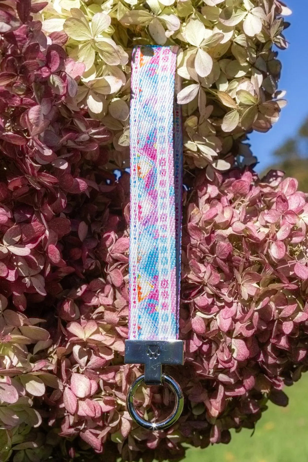 Pink and Blue Wristlet Keychain Aria the Fox