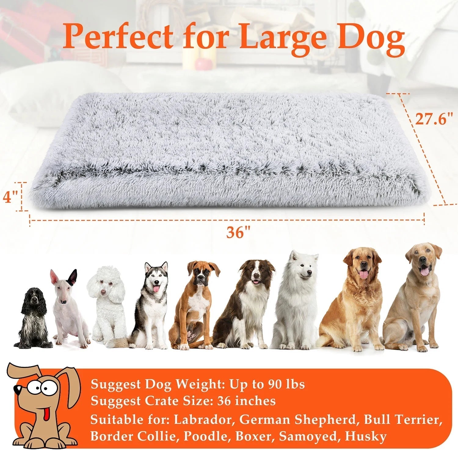 Dog gray Bed for Large furry friend MJ's Pet Closet