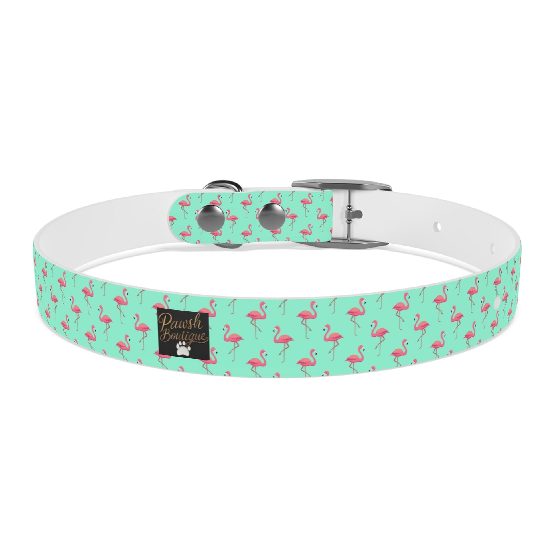 Flamingo Pattern Dog Collar, Stylish Pet Accessory, Summer Dog Gear, Perfect Gift for Dog Lovers, Adjustable Pet Collar, Tropical Dog Printify