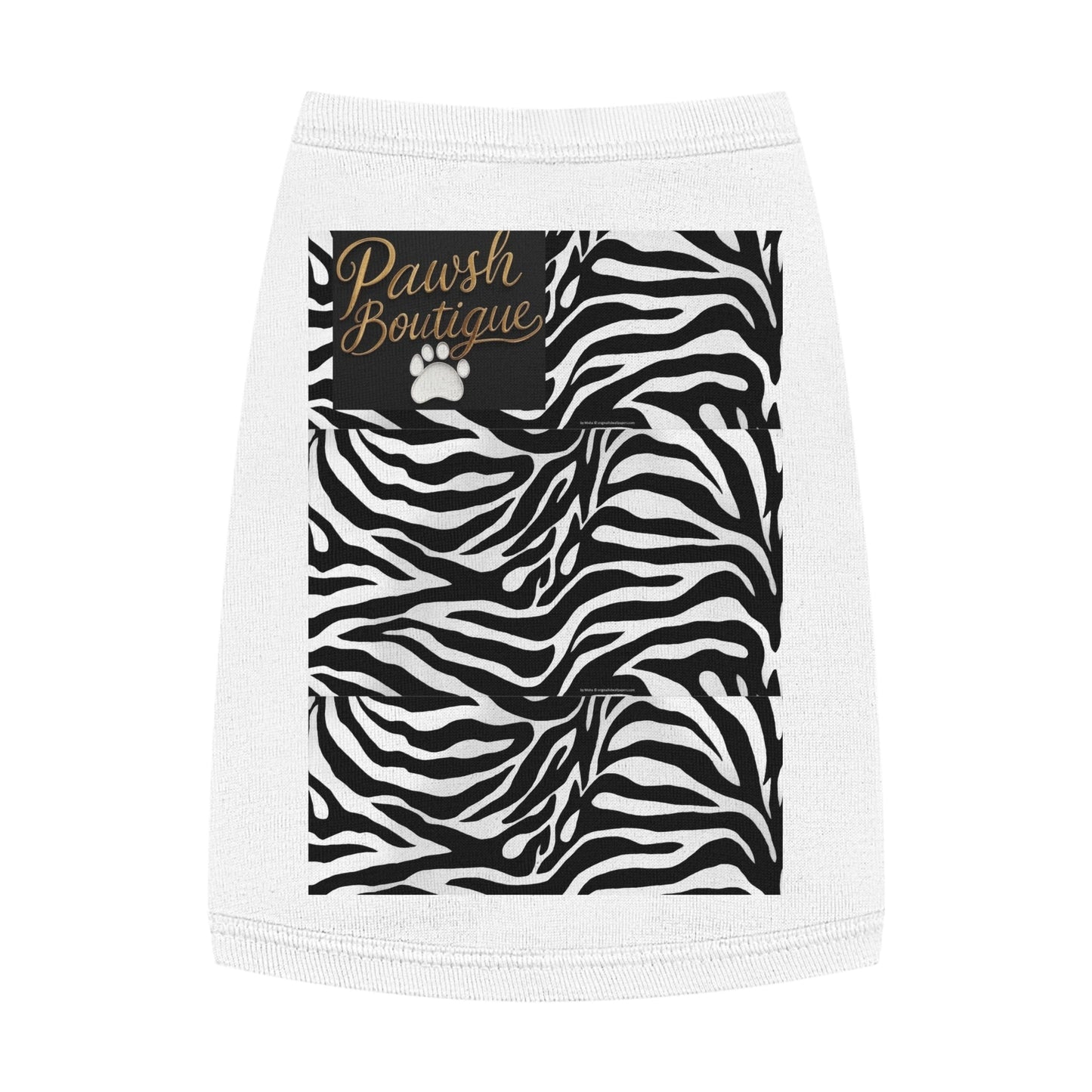 Pawsh Pet Tank Top, Trendy Dog Apparel, Casual Pet Wear, Summer Pet Clothing, Black and White Zebra Design Printify