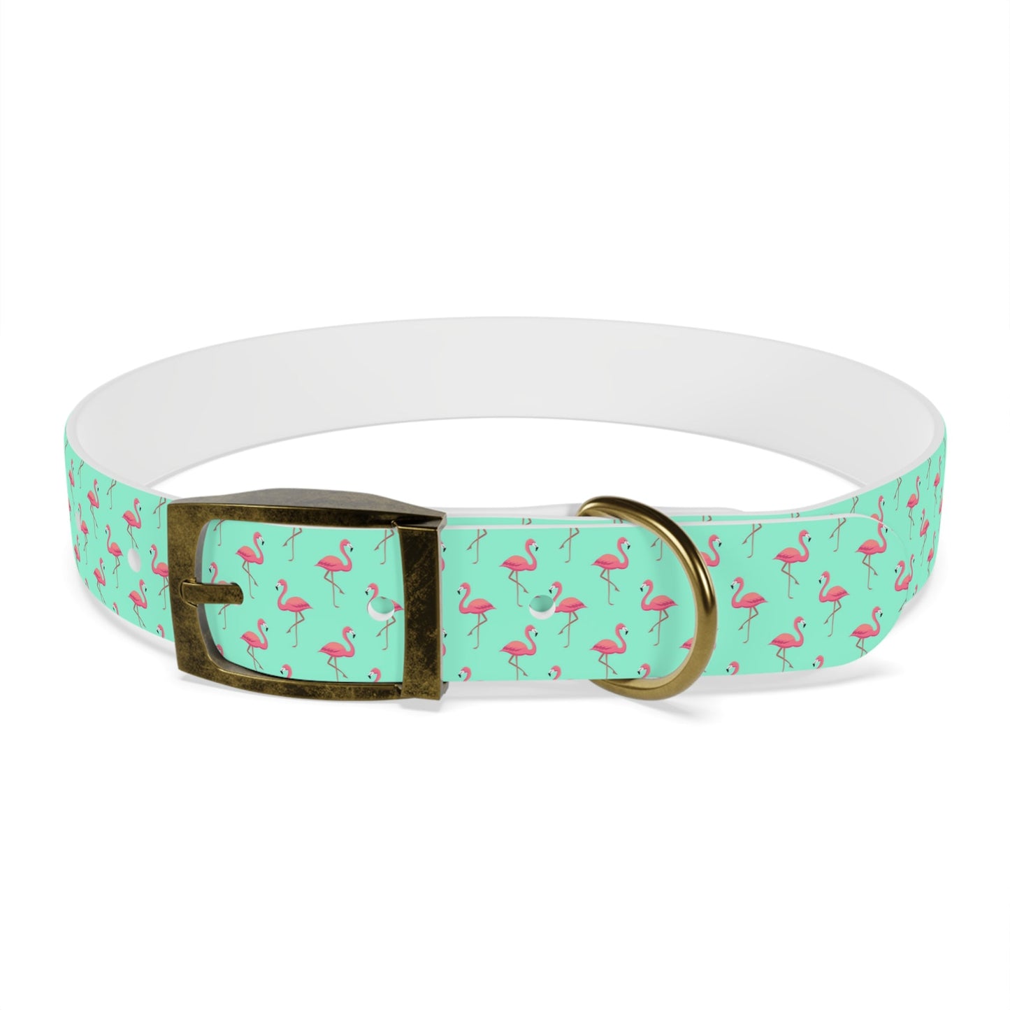 Flamingo Pattern Dog Collar, Stylish Pet Accessory, Summer Dog Gear, Perfect Gift for Dog Lovers, Adjustable Pet Collar, Tropical Dog Printify