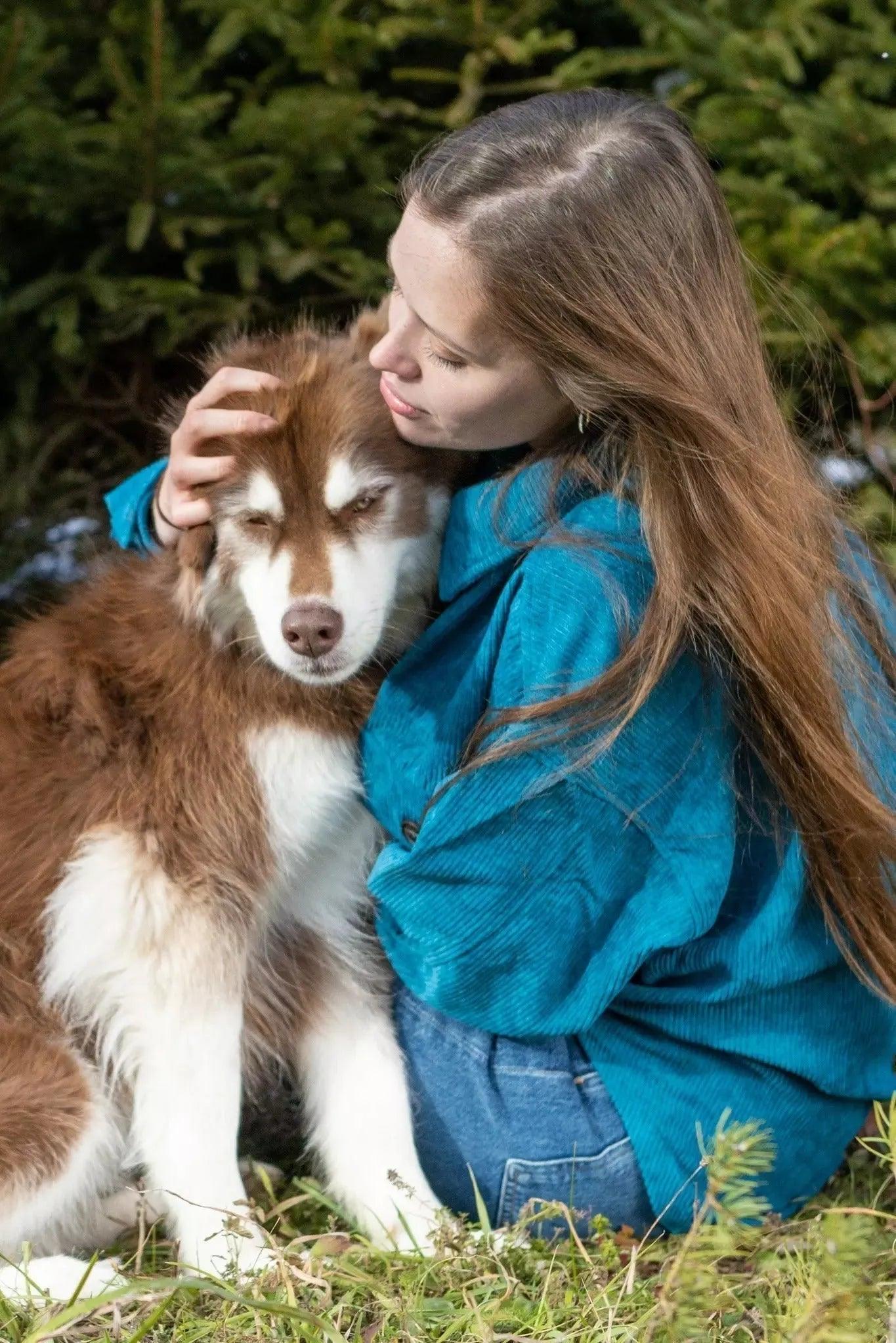 Blue Spruce Plaid Dog Bandana Aria the Fox