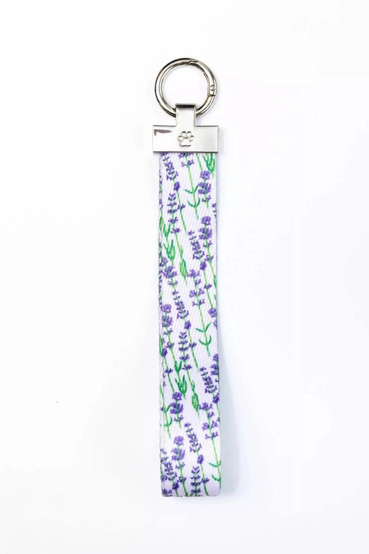 Lavender Blooms Wristlet Keychain Aria the Fox