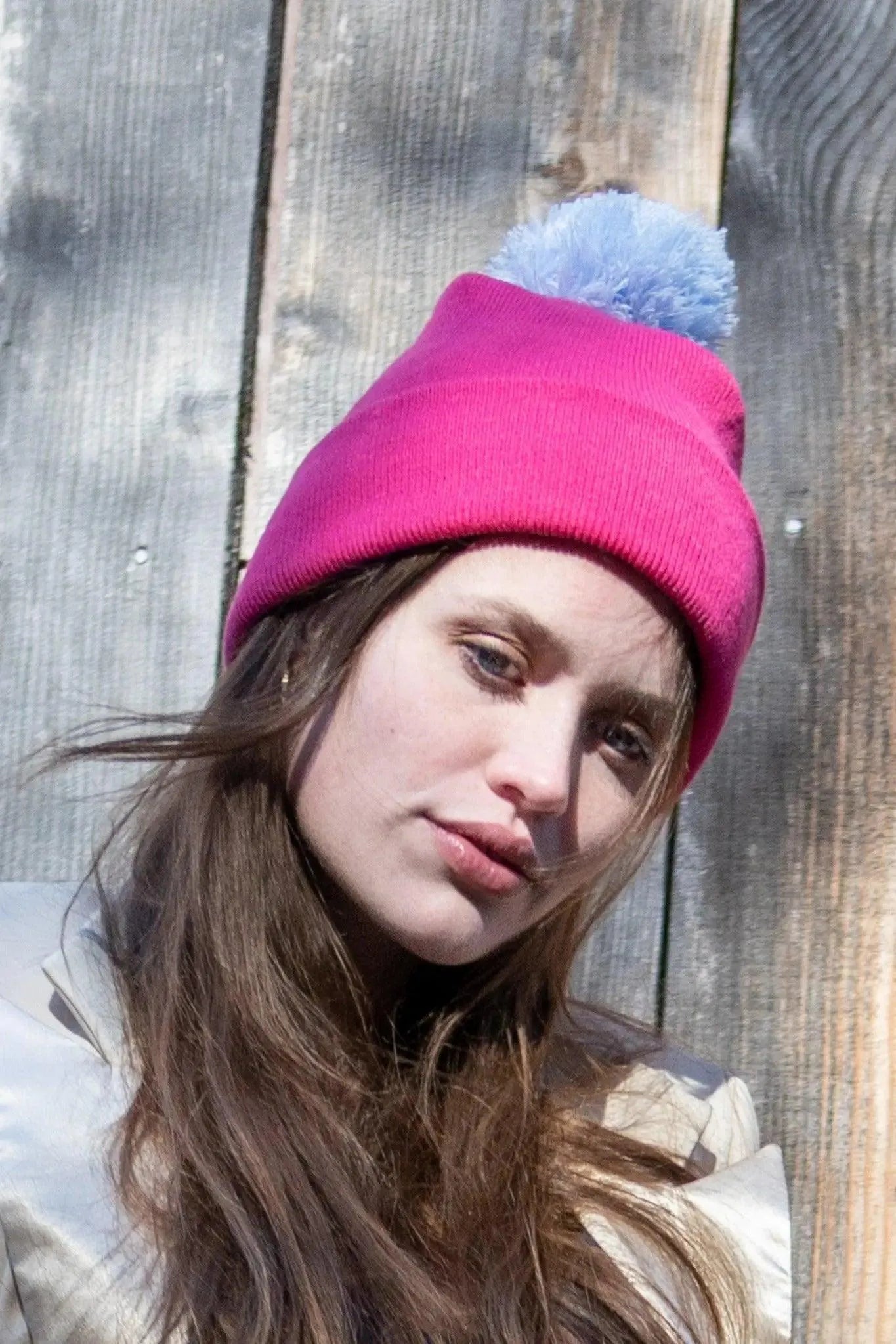 Red Mountain Syrah Winter Hat with Pom Aria the Fox