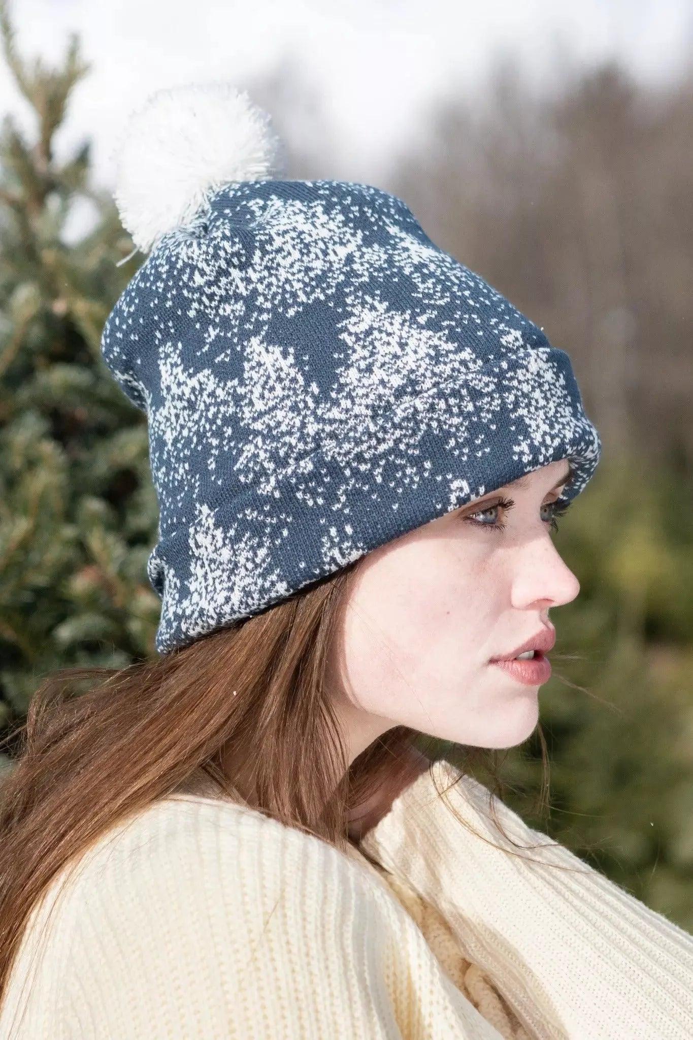 Siberian Spruce Winter Hat with Pom Pom Aria the Fox