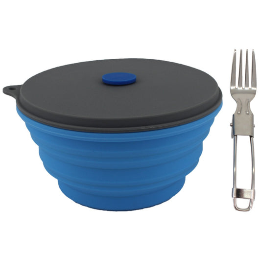 Mr. Peanut's 30oz Collapsible Silicone Camping Bowl with Lid & Foldable Fork Mr. Peanut's Pet Carriers
