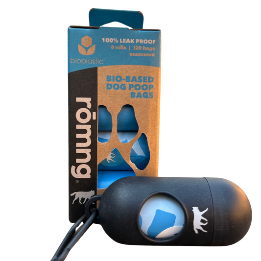 Bio-based Dog Poop Bags with Bamboo Dispenser rōmng